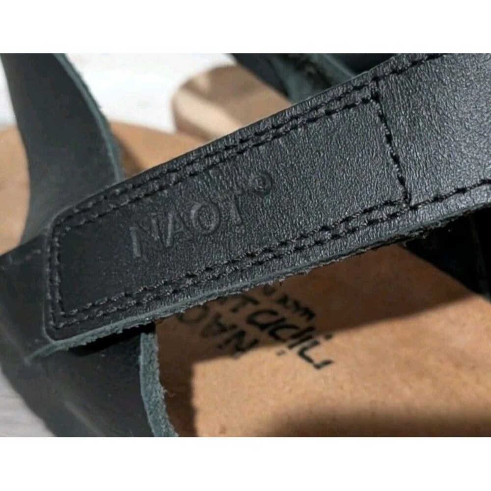 Naot Black Leather Sandals - Picture 2 of 10